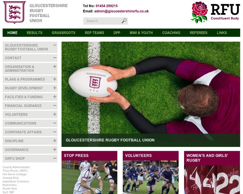 Gloucestershire rugby football union website